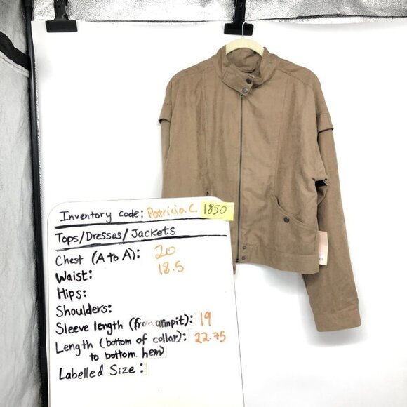 NWT Darling Fashions Tan Almond Marvels Canvas Neutral Lightweight Jacket size M - Picture 13 of 14